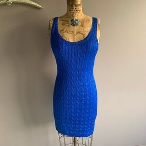 Ralph Lauren Black Label Royal Blue Cable Knit Tank Dress, medium
